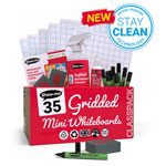 Show-me A4 Gridded Drywipe Boards - Classpack of 35 sets