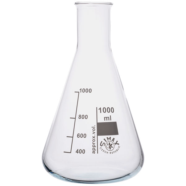Image of Simax Conical Flask Narrow Neck 1000ml Pack of 10