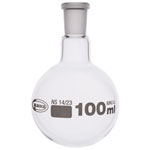 Glassco Jointed Round Bottom Glass Flask with Short Neck 100ml, 14/23 Pack of 10