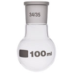 Glassco Jointed Round Bottom Glass Flask with Short Neck 100ml, 34/35 Pack of 10