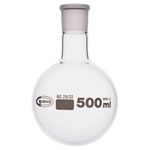 Glassco Jointed Round Bottom Glass Flask with Short Neck 500ml, 29/32 Pack of 10