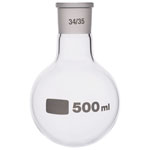 Glassco Jointed Round Bottom Glass Flask with Short Neck 500ml, 34/35 Pack of 10