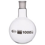 Glassco Jointed Round Bottom Glass Flask with Short Neck 1L, 29/32 Pack of 10