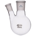 Glassco Round Bottom Flask Two Necks 100ml Centre Neck 24/29 Side Neck 14/23