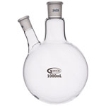 Glassco Round Bottom Flask Two Necks 1 Litre Centre Neck 24/29 Side Neck 19/26