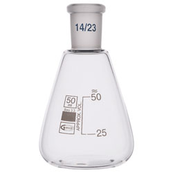 Glassco Conical Jointed Glass Flask 50ml B14 Pack of 10