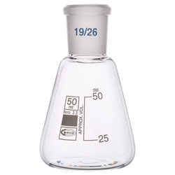 Glassco Conical Jointed Glass Flask 50ml B19 Pack of 10