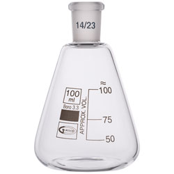 Glassco Conical Jointed Glass Flask 100ml B14 Pack of 10