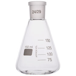 Glassco Conical Jointed Glass Flask 150ml B24 Pack of 10