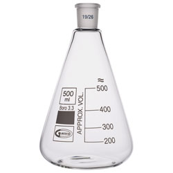 Glassco Conical Jointed Glass Flask 500ml B19 Pack of 10