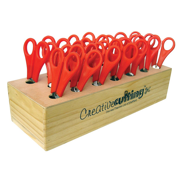 Scissor storage block with 20 ruler scissors Righthanded Rapid Online