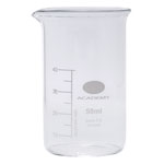 Academy Tall Form Glass Beaker With Spout 50ml Pack of 12