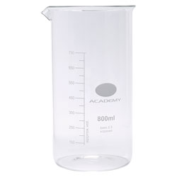 Academy Tall Form Glass Beaker With Spout 800ml Pack of 6