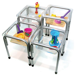 Titchy Tubs Water Play Set Of 4 Clear With Stands