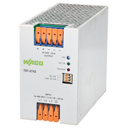 WAGO 787-2742 Eco Three Phase 24VDC 20A DIN-35 Rail Power Supply Unit