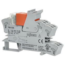 WAGO 788-506 24VAC 16A SPDT-CO DIN Rail Mountable Relay Module