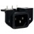 Bulgin PX0580/PC IEC Power Connector C14 Inlet 10A 250V AC, PCB Mount Flange