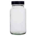 Academy Powder Glass Bottle 250ml Complete With Black Cap Pack of 10