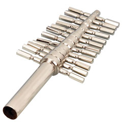 EISCO CH0322B Cork Borer Set, Set of 12 Sizes, Brass, Nickel Plated Finish