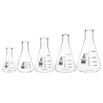 EISCO CH196034 Premium Erlenmeyer Set, Narrow Neck, Borosilicate 3.3 Glass