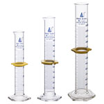 EISCO CH196048 Premium Measuring Hex Cylinder Set, Class A, Protective Collars
