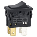 R-TECH 523182 Rocker switch, black DPST, On-Off, 12A 250V