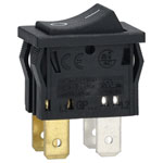 R-TECH 523184 Rocker switch, black,DPST, 01 marking, 12A 250V