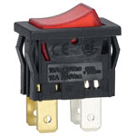 R-TECH 523186 Rocker switch, DPST, red illuminated, 12A 250V