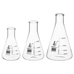 EISCO CH196032 Premium Erlenmeyer Flask Set, N Neck, Borosilicate 3.3 Glass