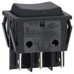 R-TECH 523217 Rocker switch, DPDT, centre-off, momentary both sides, 16A 250V