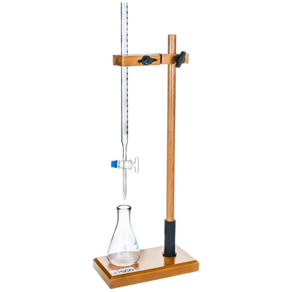 Polished Wood Eisco Labs Funnel and Burette Combined Stand