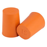 Eisco Stopper Rubber, Solid, Bottom 15mm, Top 18mm, Length 24mm - 10Pk