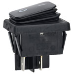 R-TECH 523630 Rocker switch, black, DPST, 01 marking, 16A 250V, IP65