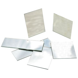 Eisco PH0514A - Plane Glass Mirrors - Unmounted 75 x 25mm - Pack of 10