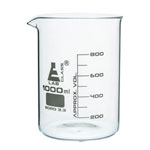 LabGlass Low Form Beaker with Spout Graduated 1000ml Pack of 6