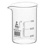 LabGlass Low Form Beaker with Spout Graduated 100ml Pack of 12