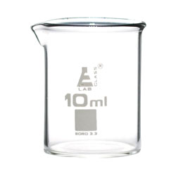 LabGlass Low Form Beaker with Spout Graduated 10ml Pack of 12