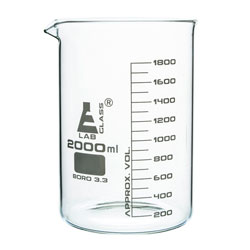 LabGlass Low Form Beaker with Spout Graduated 2000ml