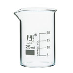 LabGlass Low Form Beaker with Spout Graduated 25ml Pack of 12