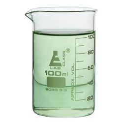 LabGlass Tall Form Beaker with Spout Graduated 100ml Pack of 12