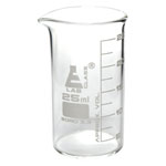 LabGlass Tall Form Beaker with Spout Graduated 25ml Pack of 12