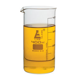 LabGlass Tall Form Beaker with Spout Graduated 400ml Pack of 6