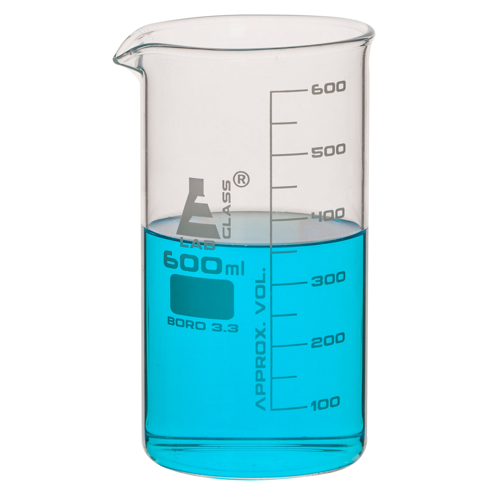 Labglass Tall Form Beaker With Spout Graduated 600ml Pack Of 6 Rapid Online 5838