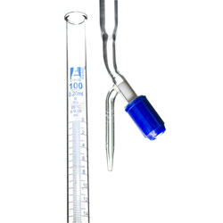 LabGlass Burettes PTFE Rotaflow Stopcock 100ml Class-B Blue Graduation