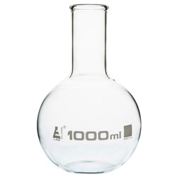 LabGlass Flat Bottom Boiling Flask Narrow Neck with Beaded Rim 1000ml Pack of 6