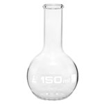 LabGlass Flat Bottom Boiling Flask Narrow Neck with Beaded Rim 150ml Pack of 12
