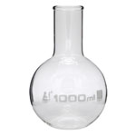 LabGlass Flat Bottom Boiling Flask Wide Neck with Beaded Rim 1000ml Pack of 6