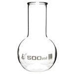 LabGlass Flat Bottom Boiling Flask Wide Neck with Beaded Rim 500ml Pack of 6