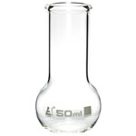 LabGlass Flat Bottom Boiling Flask Wide Neck with Beaded Rim 50ml Pack of 12
