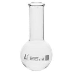 LabGlass Round Bottom Boiling Flask 25ml Narrow Neck Pack of 12